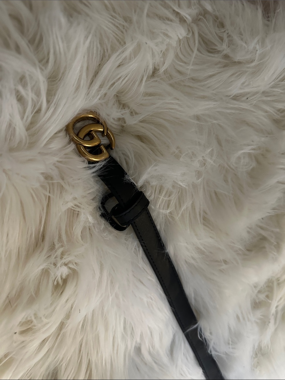 Source Unknown Black Suede Belt with Gold Ring Accent